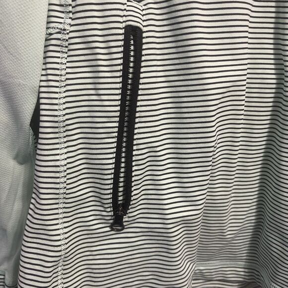 Lululemon Mint Green & Black Striped Quarter Zip Pullover Long Sleeve Top - Picture 3 of 10